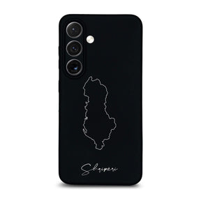 Albanien Handyhülle für Samsung Galaxy S23, S23+, S23 FE und S24 bis S26 – Rückseite mit Landkarte und Schriftzug