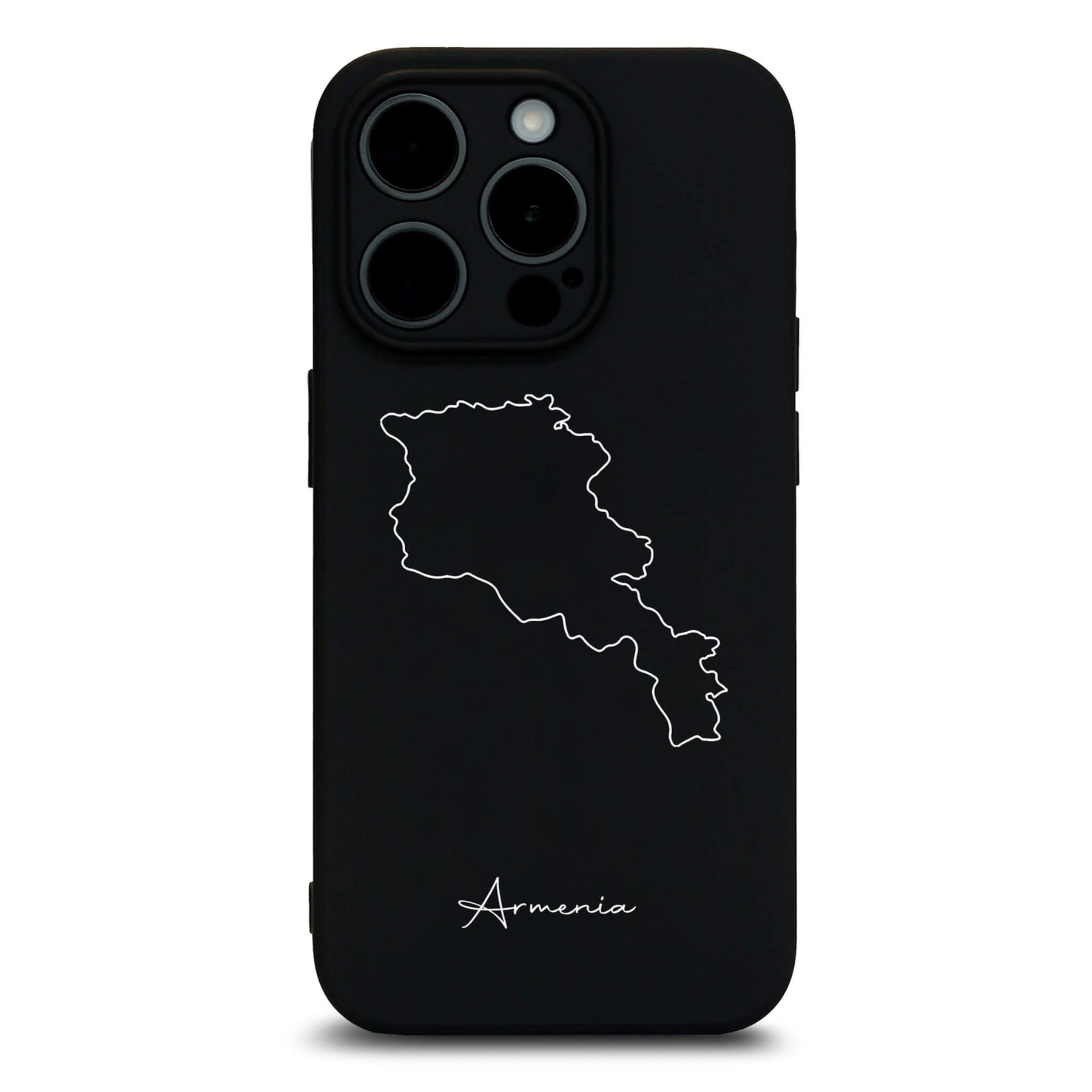 Armenia phone case for iPhone 13 to 16 – back with map and lettering