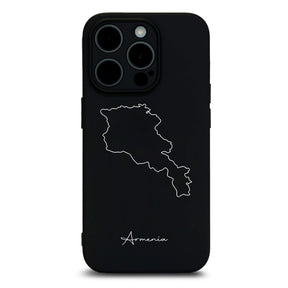 Armenia phone case for iPhone 13 to 16 – back with map and lettering