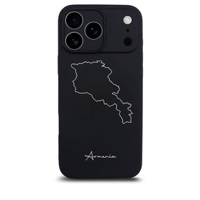 Armenia phone case for iPhone 17 Pro – back with map and lettering