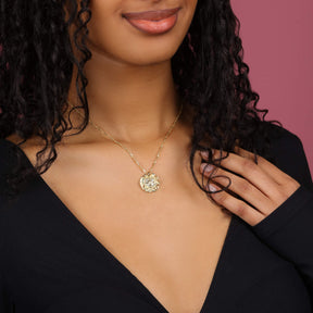Armenia Emblem Necklace Women on model