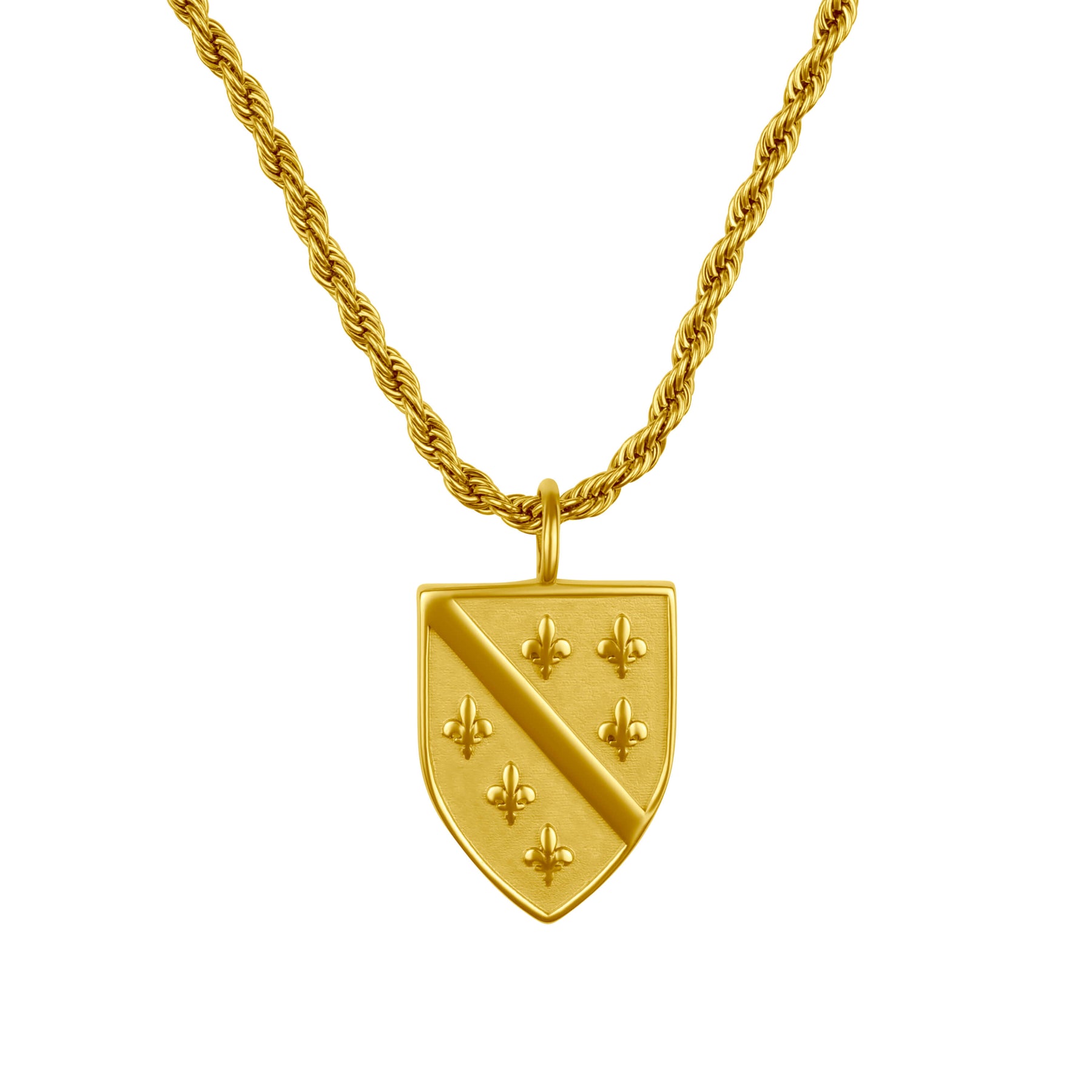 Bosnia Ljiljan Lily Emblem Necklace Men 18K Gold | d'origine