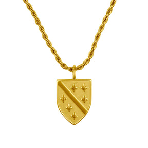 Bosnia Ljiljan Lily Emblem Necklace Men 18K Gold | d'origine
