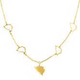 Bosnien Landkarte 5-Anhänger Kette Damen 18K Gold | d'origine