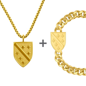 Bosnien Ljiljan Lilie Wappen Schmuck Set Herren Edelstahl | d'origine