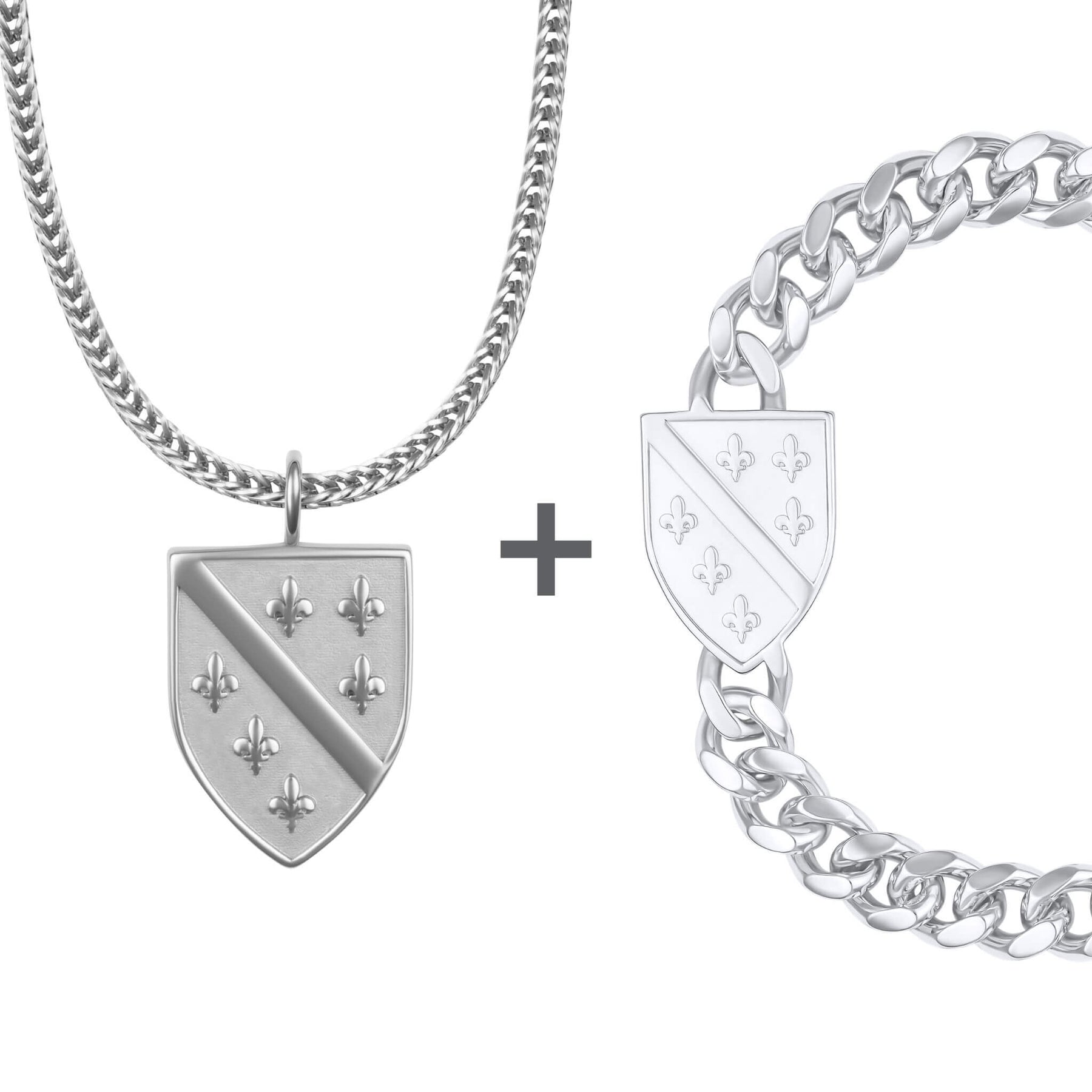 Bosnien Ljiljan Lilie Wappen Schmuck Set Herren Edelstahl | d'origine