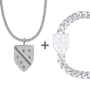 Bosnien Ljiljan Lilie Wappen Schmuck Set Herren Edelstahl | d'origine