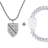 Bosnien Ljiljan Lilie Wappen Schmuck Set Herren Edelstahl | d'origine