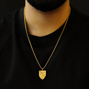 Bosnia Ljiljan Lily Emblem Necklace Men worn on Model