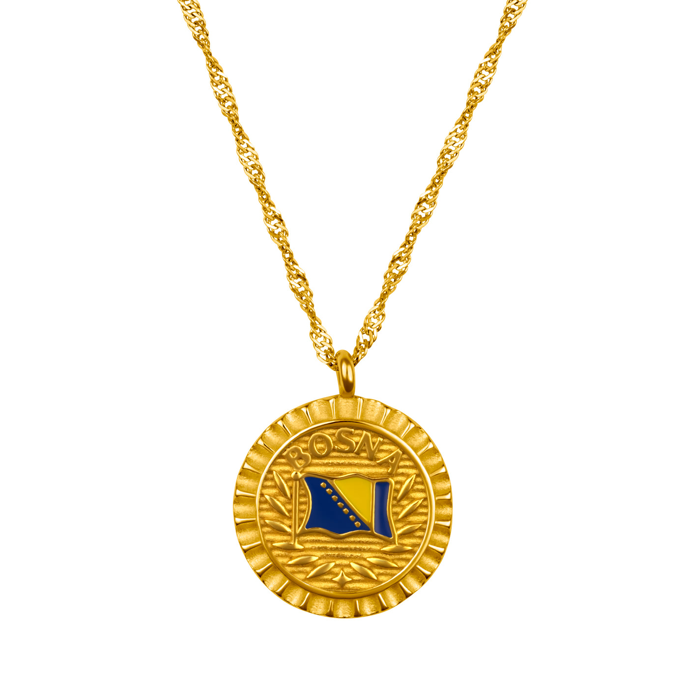 Bosnien Flaggenkette Damen 18K Gold | d'origine