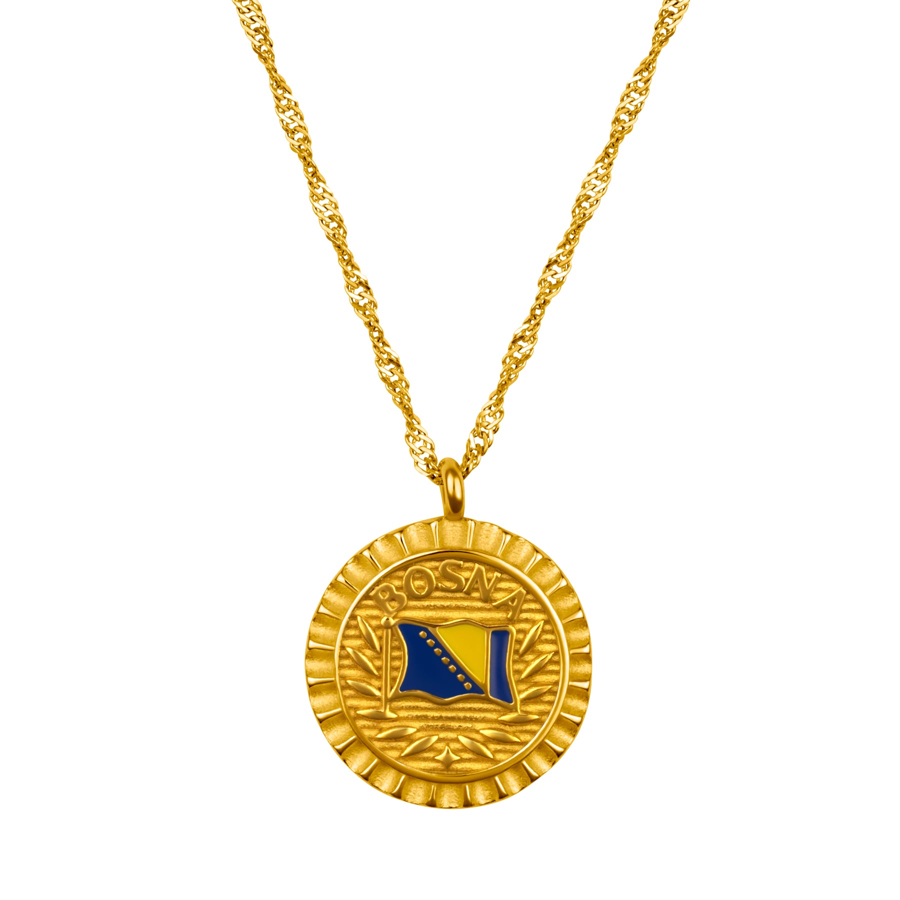 Bosnien Flaggenkette Damen 18K Gold | d'origine
