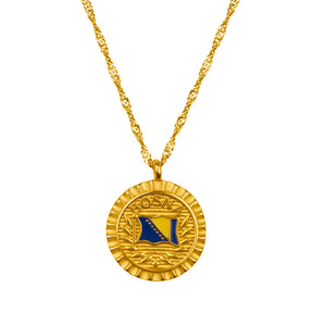 Bosnien Flaggenkette Damen 18K Gold | d'origine