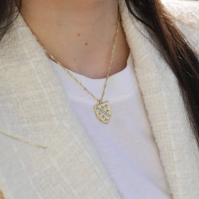 Bosnia Ljiljan Lily Emblem Necklace Women worn on Model
