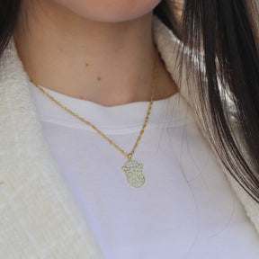 Bulgaria Lion Emblem Necklace Women worn by model