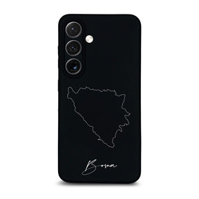 Bosnia phone case for Samsung Galaxy S23 FE and S24 to S26 – back with map and lettering
