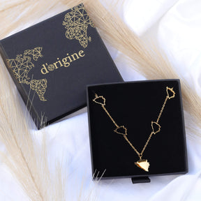 Bosnien Silhouette 5-Anhänger Kette Damen Gold vergoldet | d'origine