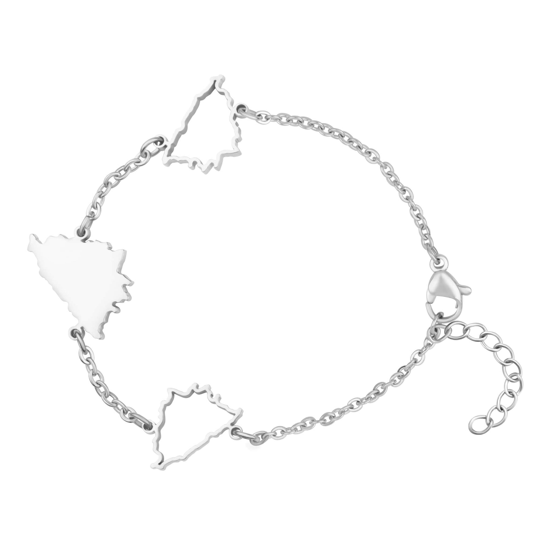 Bosnien Silhouette Landkarten Armband Silber wasserfest | d'origine