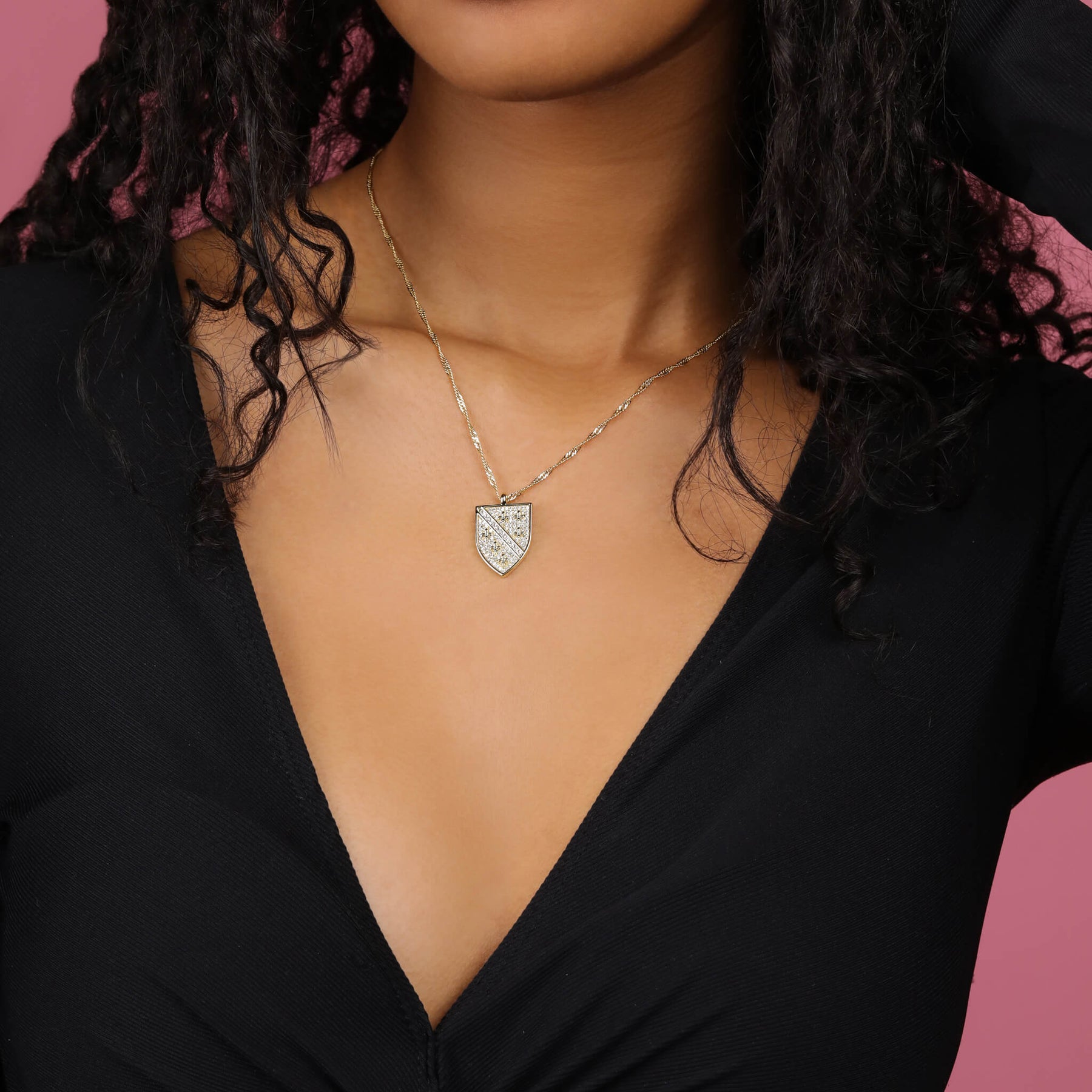 Bosnia Emblem Necklace Women on Model