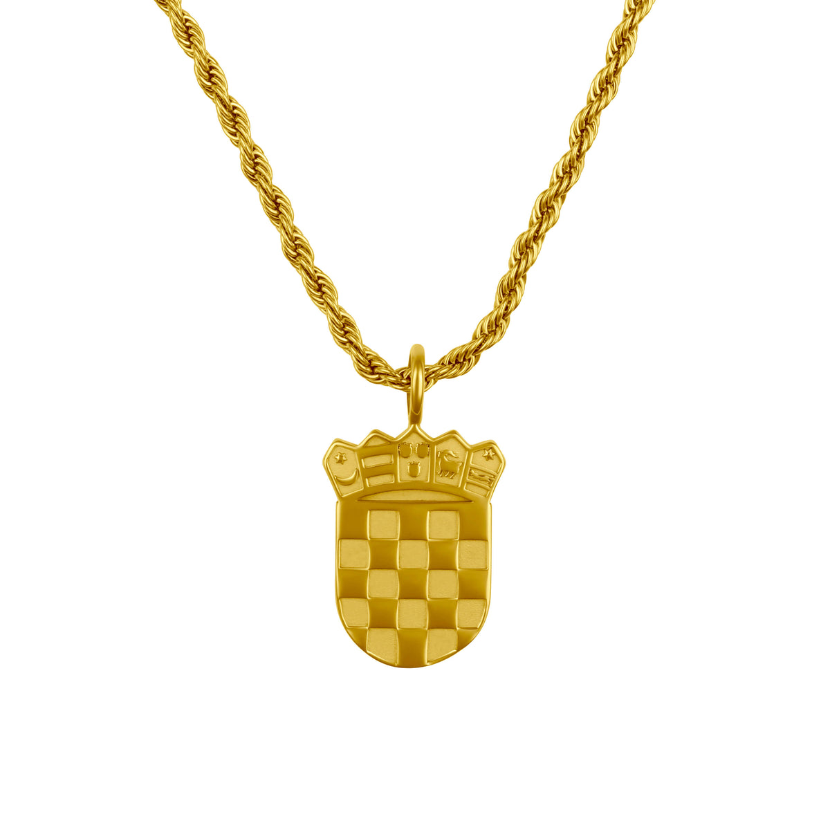 Kroatien Šahovnica Wappen Kette Herren 18K Gold | d'origine