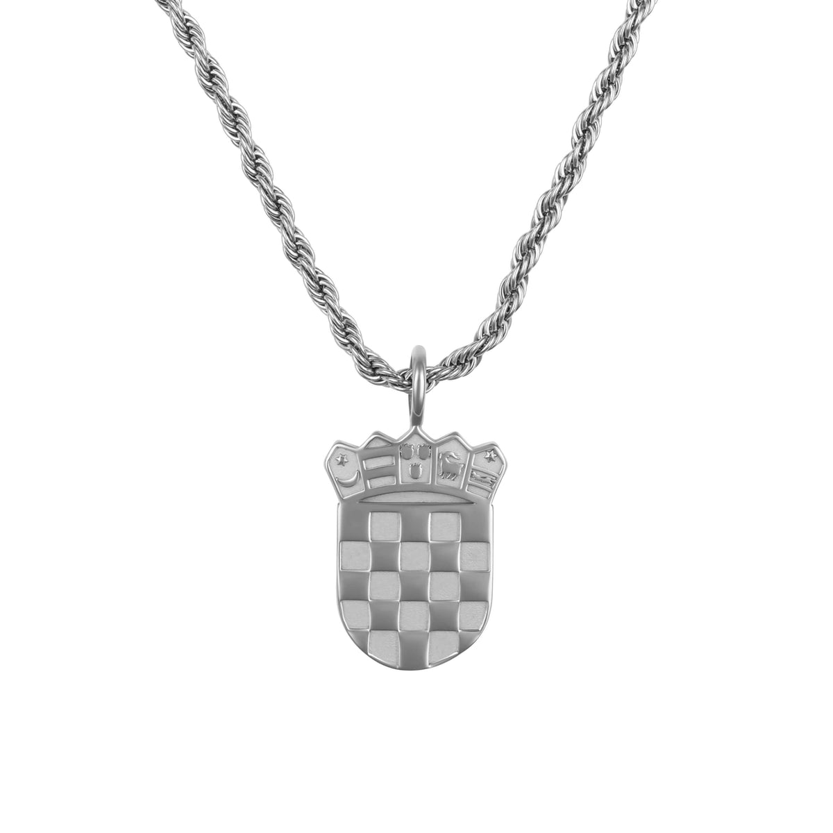 Kroatien Wappen Kette Herren Silber Edelstahl – Šahovnica