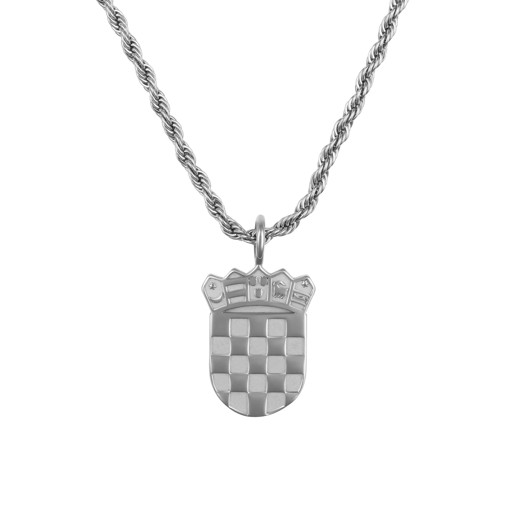 Kroatien Wappen Kette Herren Silber Edelstahl – Šahovnica