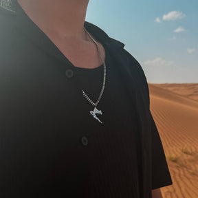 Croatia Map Necklace for Men Worn Photo – Map