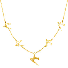Kroatien Landkarte 5-Anhänger Kette Damen 18K Gold | d'origine