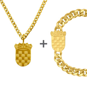 Kroatien Wappen Schmuck Set Herren Edelstahl Kollektion