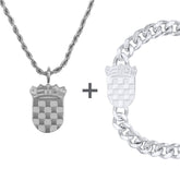 Kroatien Šahovnica Wappen Schmuck Set Herren Edelstahl | d'origine