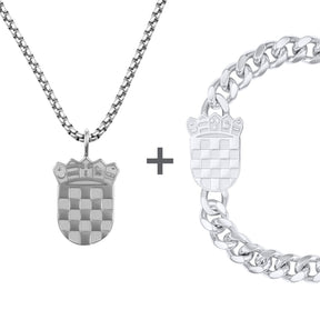 Kroatien Wappen Schmuck Set Herren Edelstahl Kollektion
