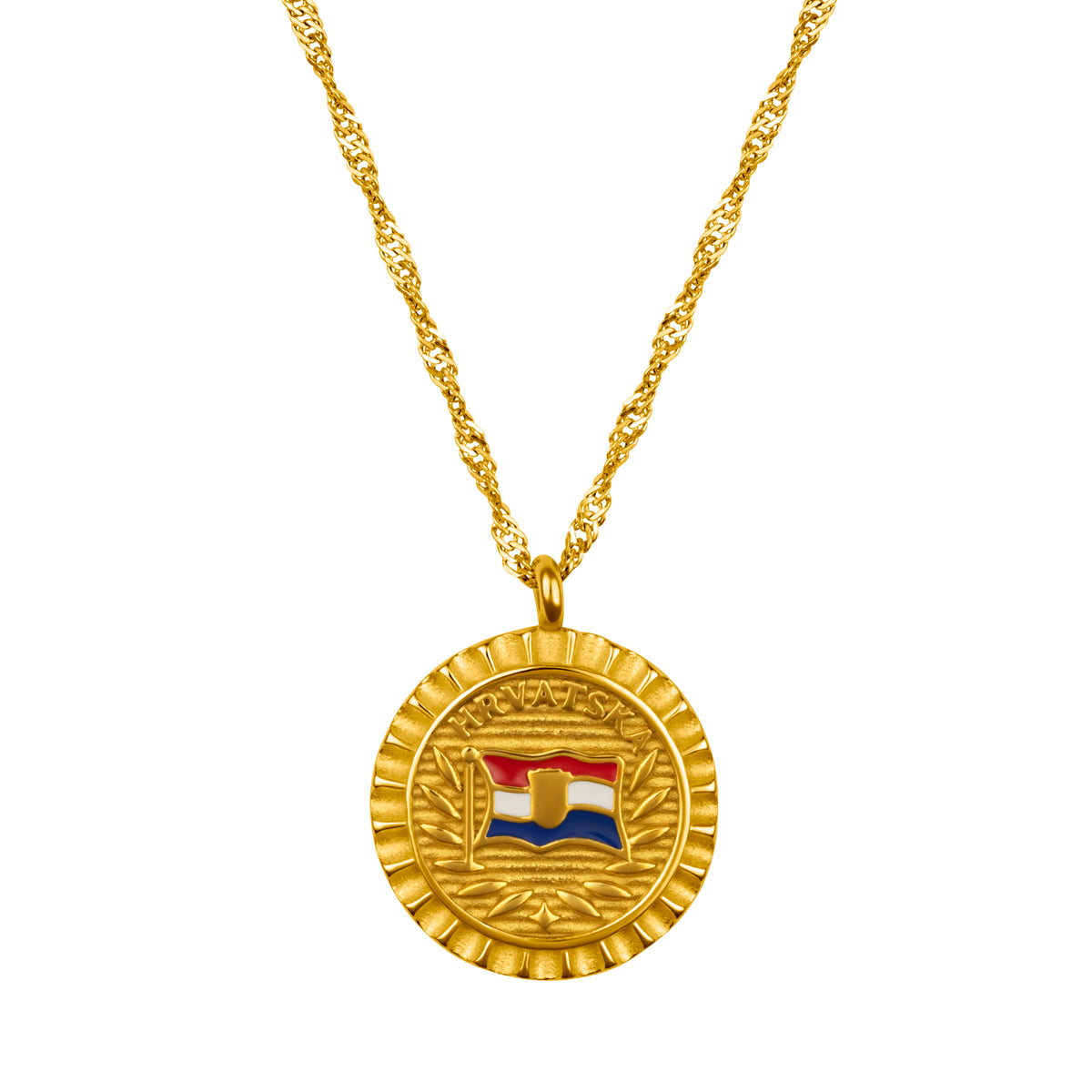 Kroatien Flaggenkette Damen 18K Gold | d'origine
