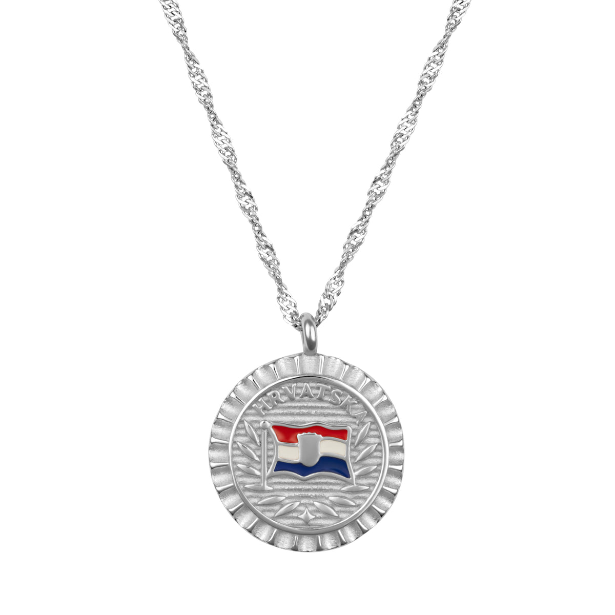 Kroatien Nationalflagge Flaggenkette Damen Silber wasserfest | d'origine