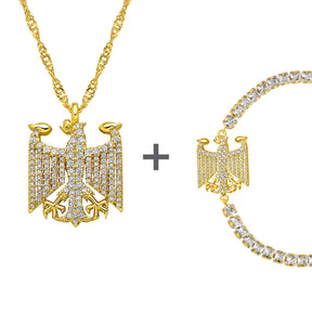 Deutschland Bundesadler Wappen Schmuck Set Damen 18K Gold | d'origine
