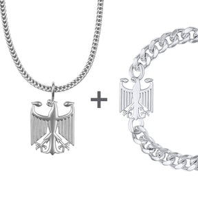 Deutschland Bundesadler Wappen Schmuck Set Herren Edelstahl | d'origine