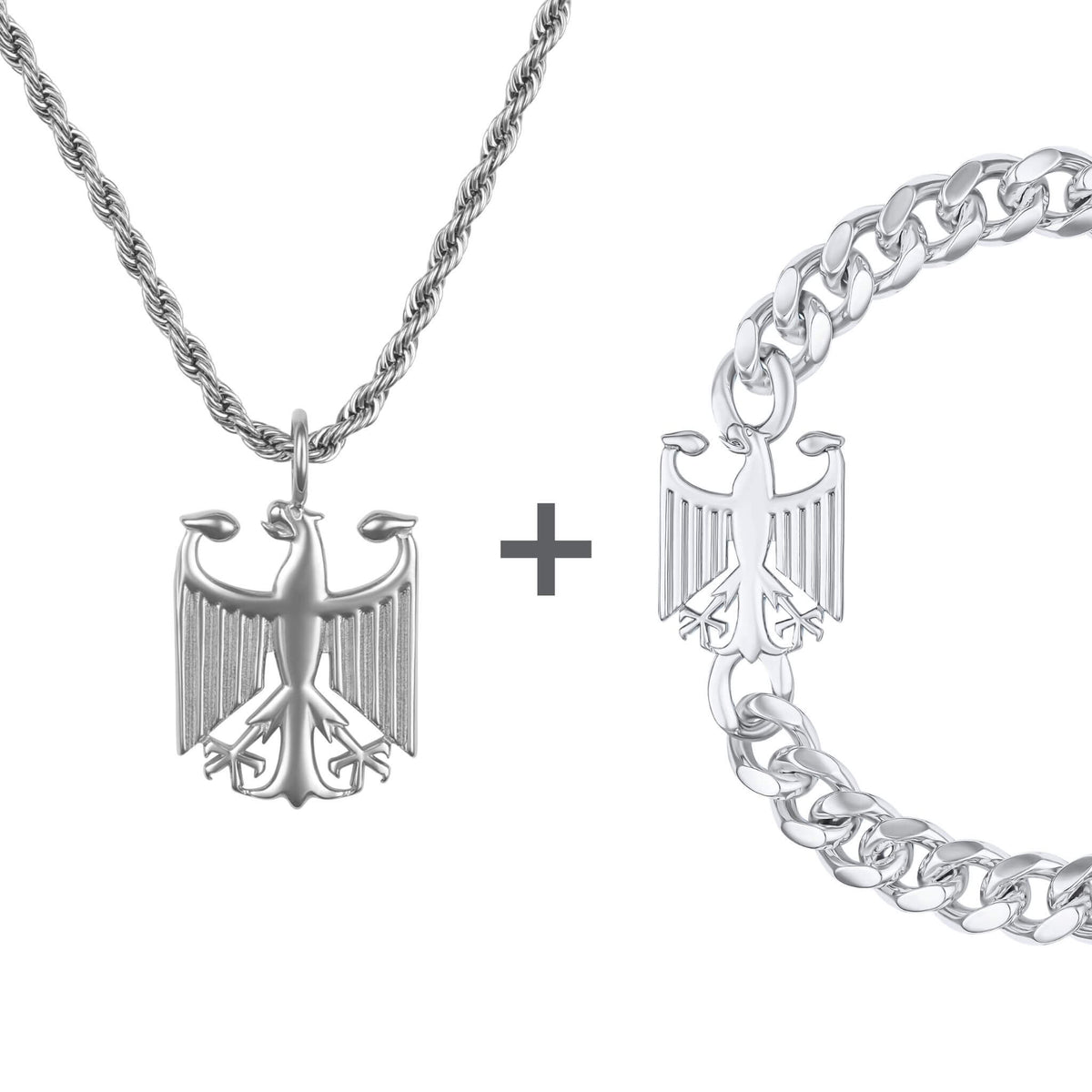 Deutschland Bundesadler Wappen Schmuck Set Herren Edelstahl | d'origine