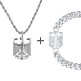 Deutschland Bundesadler Wappen Schmuck Set Herren Edelstahl | d'origine