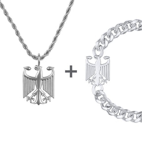 Deutschland Bundesadler Wappen Schmuck Set Herren Edelstahl | d'origine