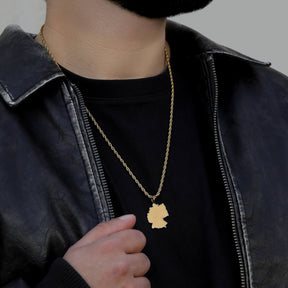 Germany Map Necklace Matte | Men
