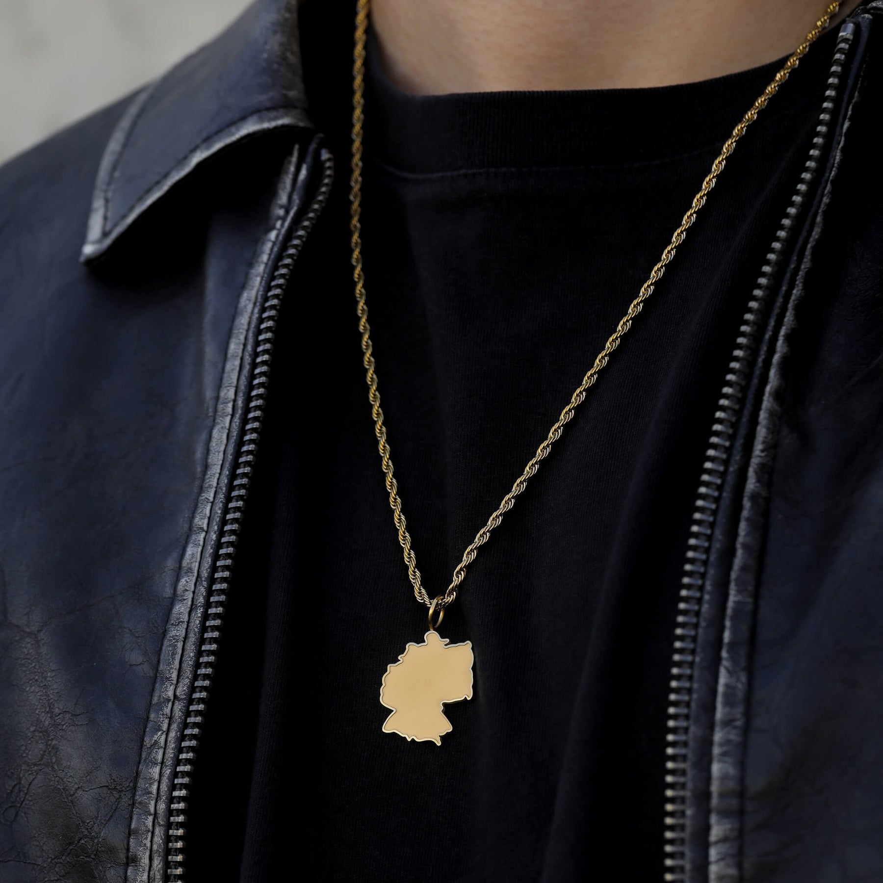 Germany Map Necklace Matte | Men