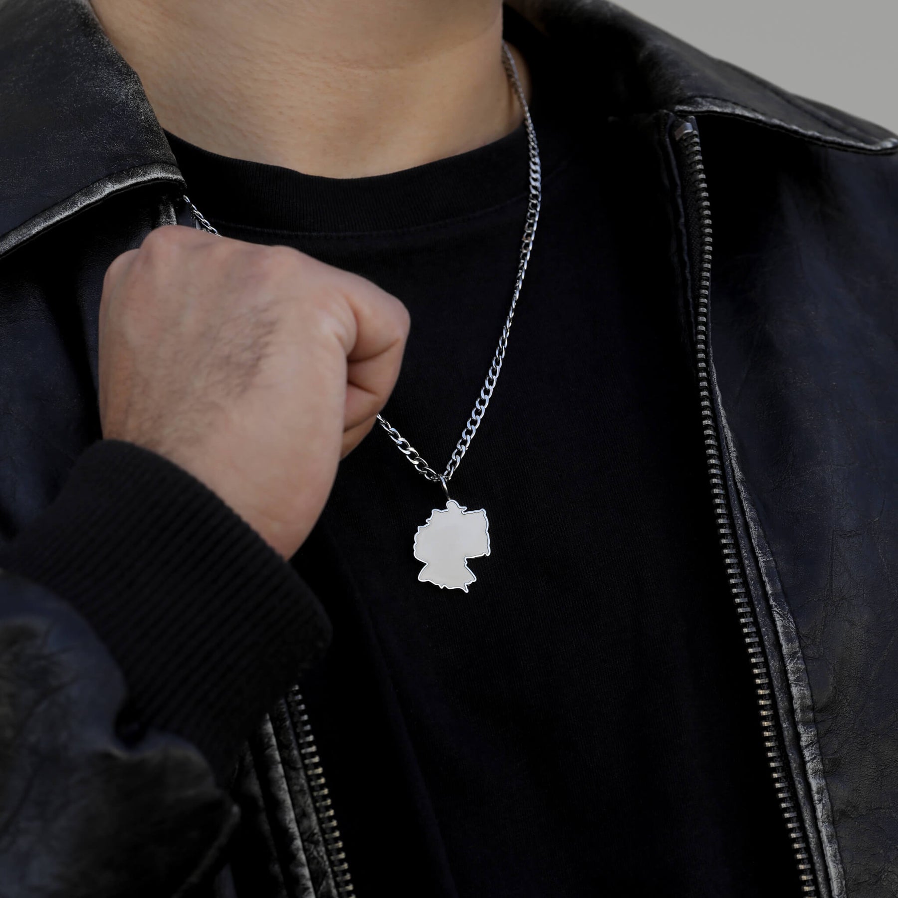 Germany Map Necklace Matte | Men