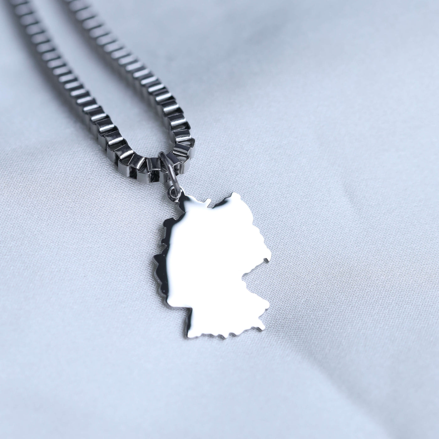Deutschland Landkarten Kette Herren Silber Edelstahl – Landkarte