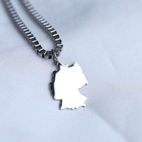 Deutschland Landkarten Kette Herren Silber Edelstahl – Landkarte