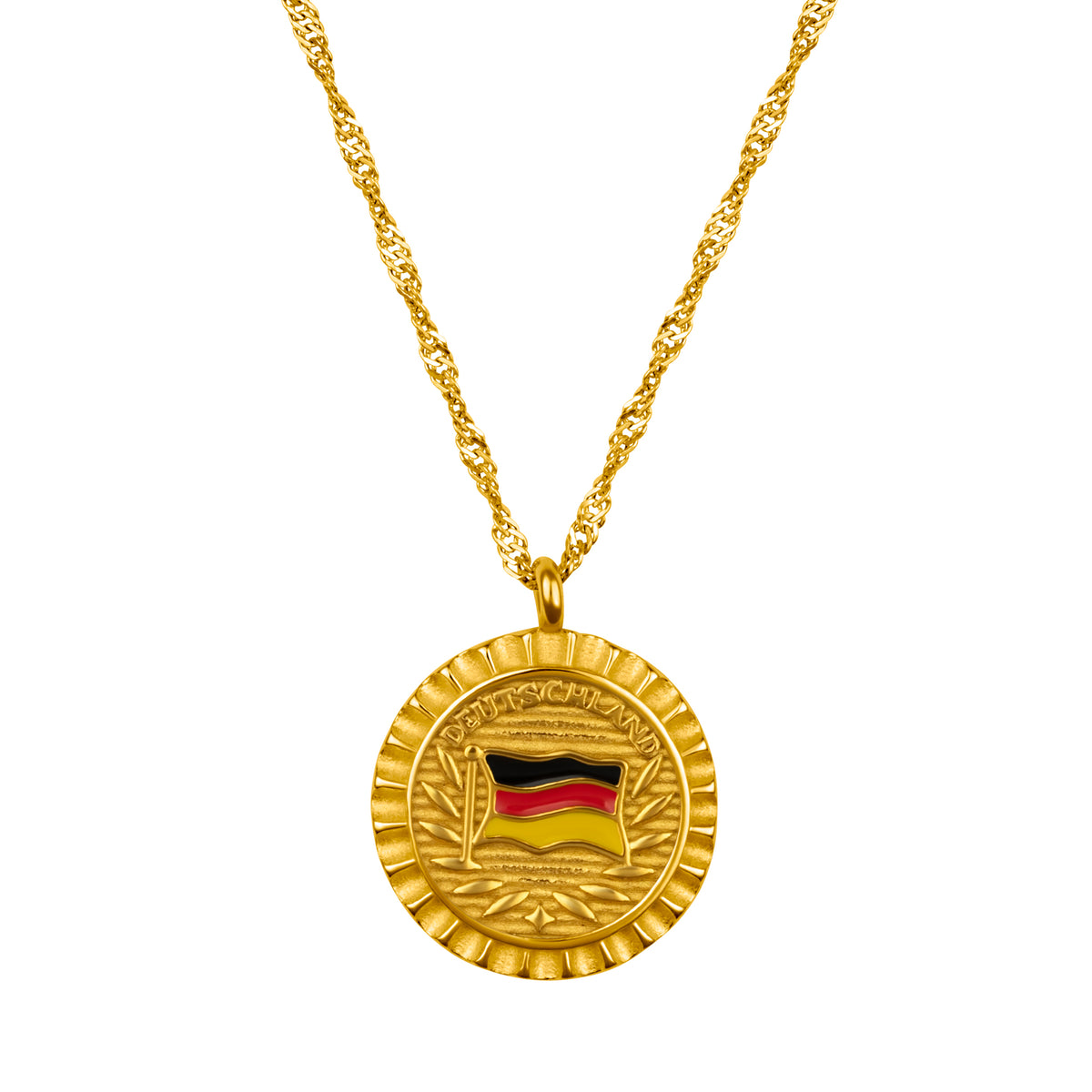 Deutschland Flaggenkette Damen 18K Gold | d'origine