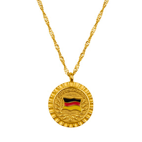 Deutschland Flaggenkette Damen 18K Gold | d'origine