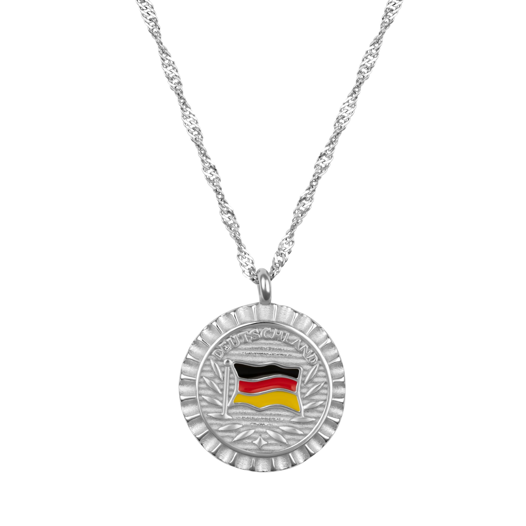 Deutschland Nationalflagge Flaggenkette Damen Silber wasserfest | d'origine