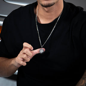 Kurdistan Emblem Necklace for Men Worn Photo – Roj Sun