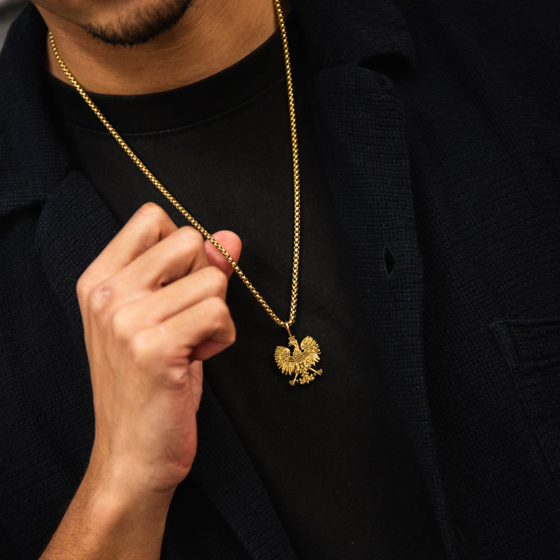 Polen Wappen Kette Herren Tragefoto – Adler