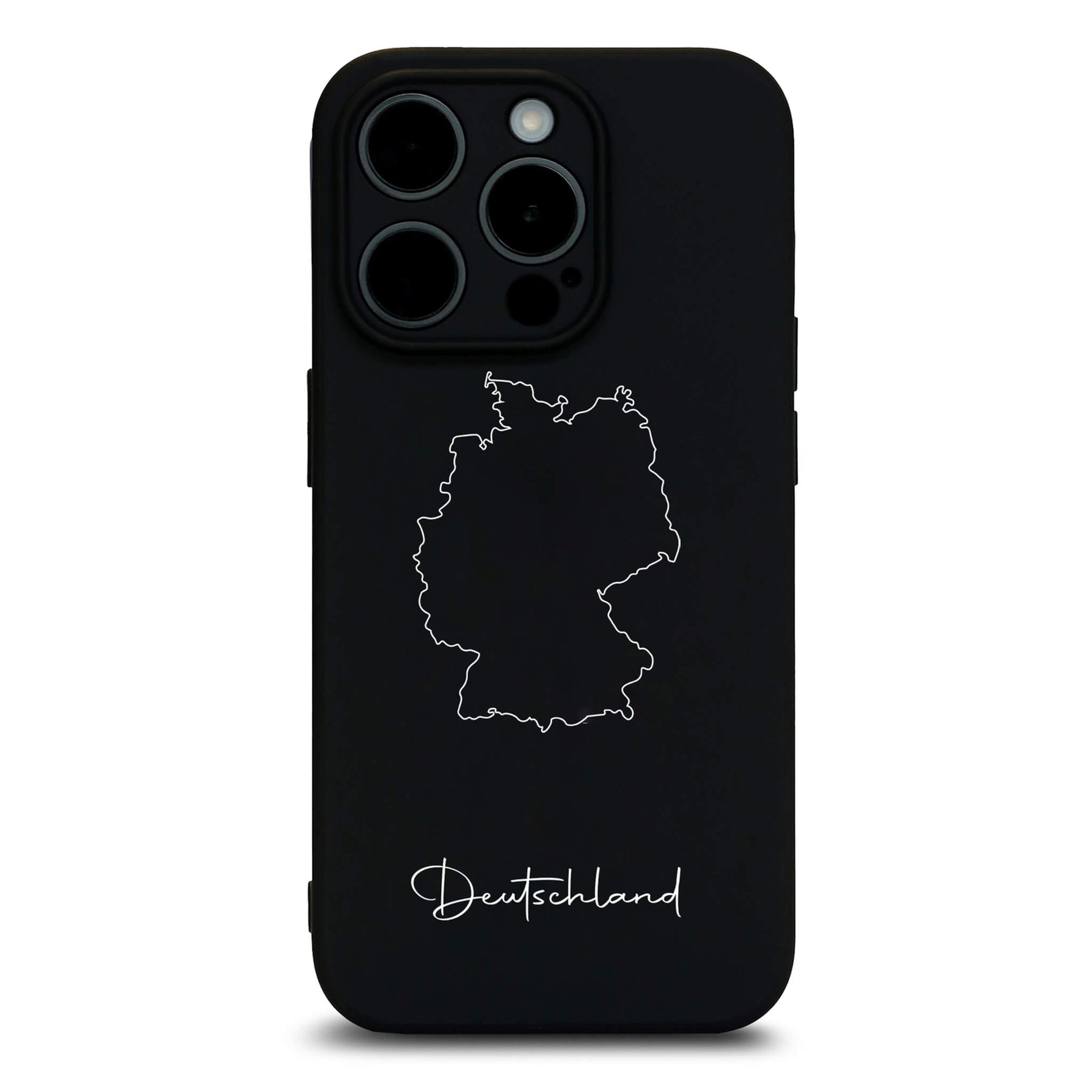 Deutschland Handyhülle für iPhone 13 bis 16 – Rückseite mit Landkarte und Schriftzug