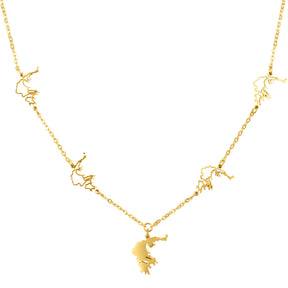 Griechenland Landkarte 5-Anhänger Kette Damen 18K Gold | d'origine