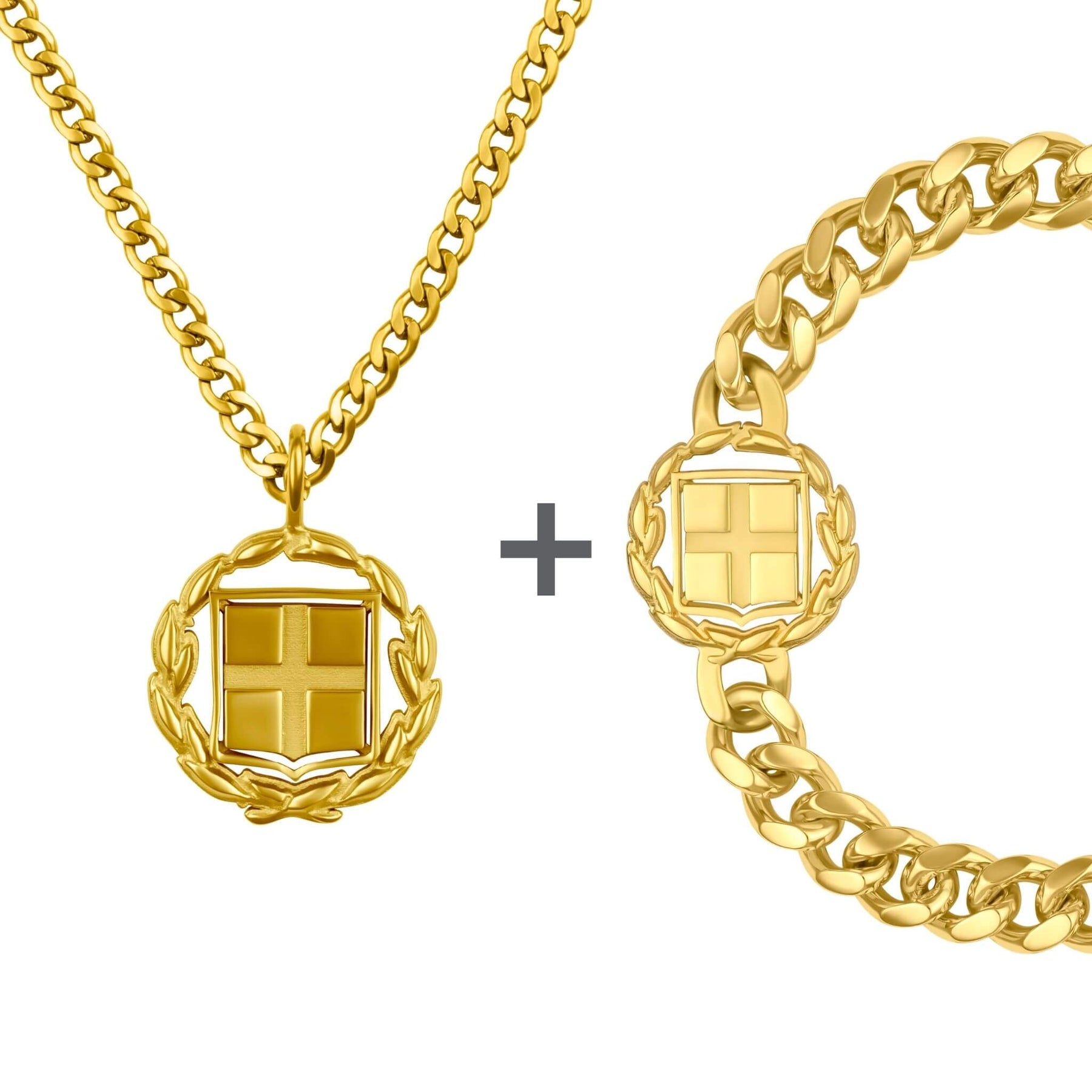 Griechenland Wappen Schmuck Set Herren Edelstahl Kollektion